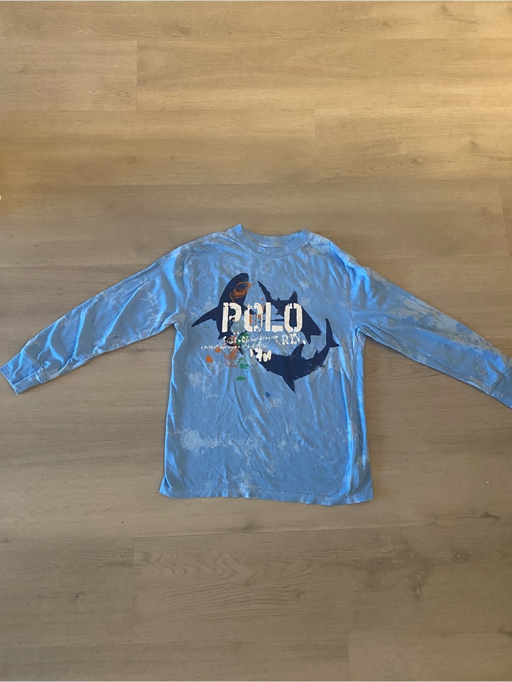 Polo by Ralph Lauren Light Blue Short Sleeve Tee with Yellow Logo